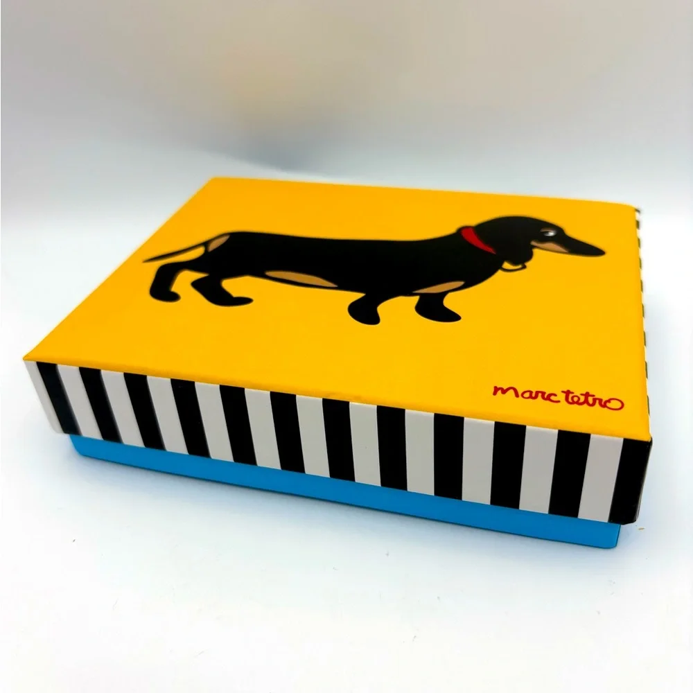 Marc Tetro Dachshund Dog Yellow Zipper Wallet NWT